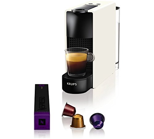 Mini Offee MacHine Nespresso Essenza By KRUPS - Pure White. Size H33, W8.4, D20.4cm.