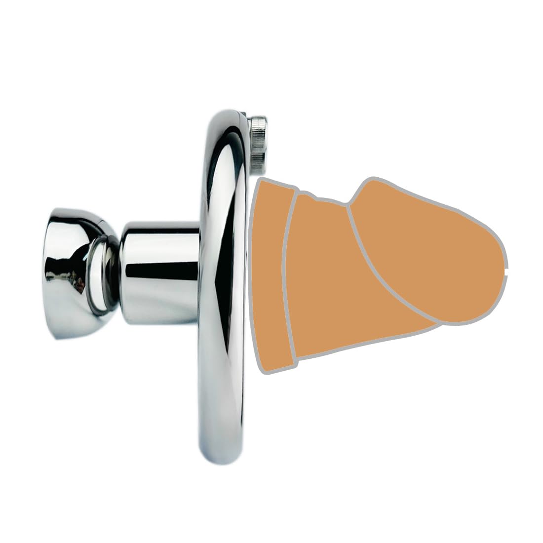 AAKOMA Dispositif de chasteté négatif masculin en acier inoxydable Cage de pénis Cage de ventilation plate avec gode réaliste de chair Set Bondage Sex Toy (S gode, anneau de 40 mm)