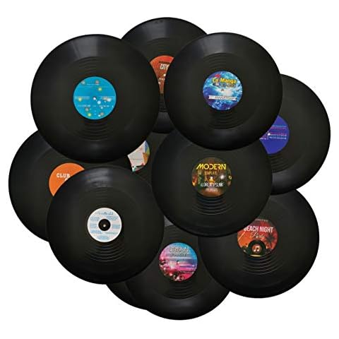 MINI ZOZI 12 inch Blank Vinyl Records Fake 10 Pieces in 1 Pack for Indie Aesthetic Room Decor or Home Decor on Wall for Bedroom or Living Room Discos Music Studio Hip Hop Decorative Purpose Cover