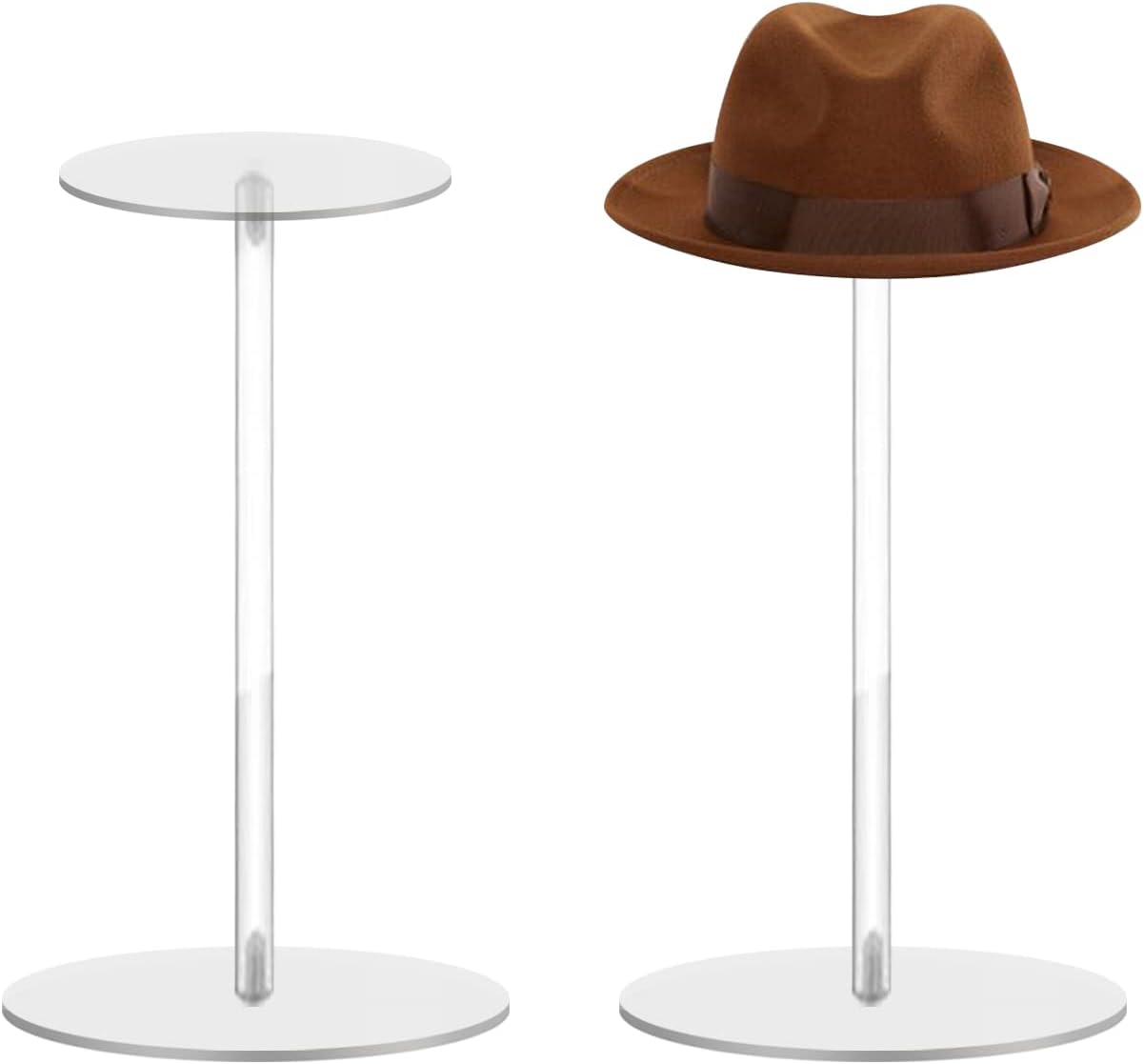 Chris.W 2 PCS Hat Stand Clear Acrylic, Wig Holder Rack for
