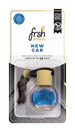 FRSH Scents FR1621 New Car Hanging Deluxe Glass Bottle Air Freshener - Lifespan of up to 45 Days - Ideal for rear-view mirrors and hanging handles - Single Pack