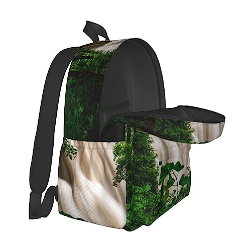 NUYFVG Sac à dos décontracté pour ordinateur portable Motif arbres arbustes Vert, Arbres Arbustes Vert, taille unique – vue 4