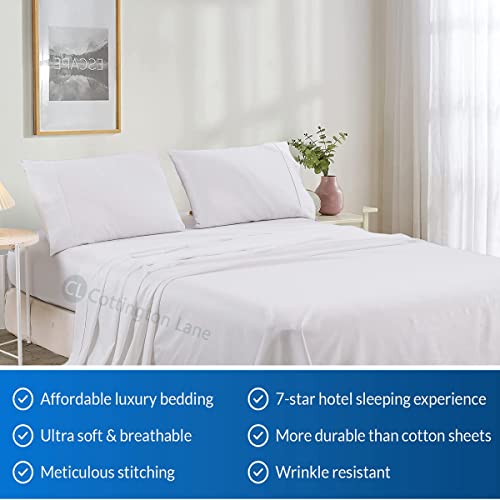 Microfiber Rv Sheets Set For Campers - 48X75 3/4 Full Bunk - Camper Sheets Custom Rv Sheets - Rv Bed Sheets Three Quarter - 4 Piece 1800 Microfiber Bed Sheet Set - Rv Three Quarter 48"X75" (White) #TOP2
