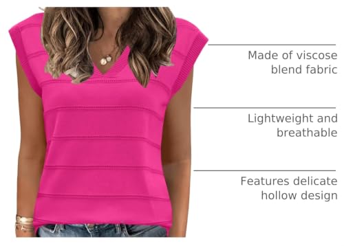 Image of AKEWEI Sweater Vest Women Sleeveless Knitted V Neck Cap Sleeve Pullover Tank Tops 2025 Summer Fall Fashion Causal Trendy