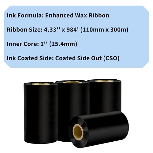 Cintas Térmicas HUOJI 10 Rollos 4.33'' x 984' Negro miniatura 2