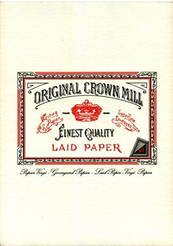 Original Crown Mill A5 Classic Line Texture Laid Writing Pad - Cream (Pack of 50 Sheets)