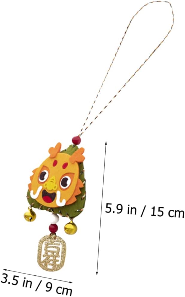 FOYTOKI 2sets Year Tiger Pendant Boys and Girls Handmade Craft Materials for Spring Festival Decorations Non-Woven Hanging Decor for Parties and Celebrations