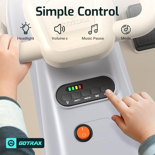 Image of Gotrax Electric Wiggle Car for Kids 3-8, 12V Battery for 120Min w /Bluetooth | Safe Lead-acid Battery, Quiet & Powerful Brushless Motor, Music Speaker, Battery Display, Max 132lbs Load,Gift for Girls,Gray