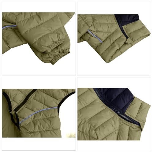 Hundemantel, warme Hundejacke, 4 Beine bedeckt, wasserdicht, Winddicht, reflektierende, warme Hundeweste, Hundeschneejacke für kleine, mittlere und große Hunde.Olive Green M