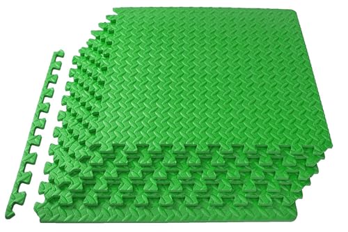 SIGNATRON Fitness Puzzle Mat, Gym Floor Mat, Exercise Mat, EVA Foam Interlocking Tiles, Flooring for Home Gym Equipment and Workouts, 12mm (1Pc - 4 Sq Ft)