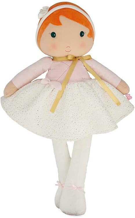 KALOO - Tendresse, Mi Muñeca de Tela Valentine, Muñeca de Trapo Grande Bailarina 80 cm, Micro Terciopelo, Muñeca Gigante, Tarjeta Personalizable, Desde el Nacimiento, K200000