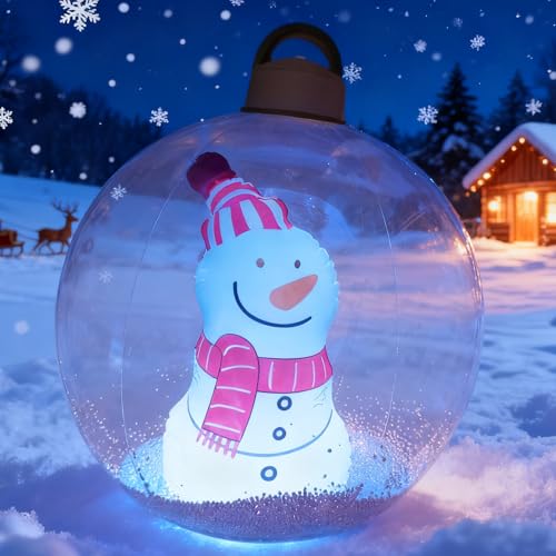 Aufblasbare Weihnachtsdeko Außen 60cm – Aufblasbarer Schneemann mit...