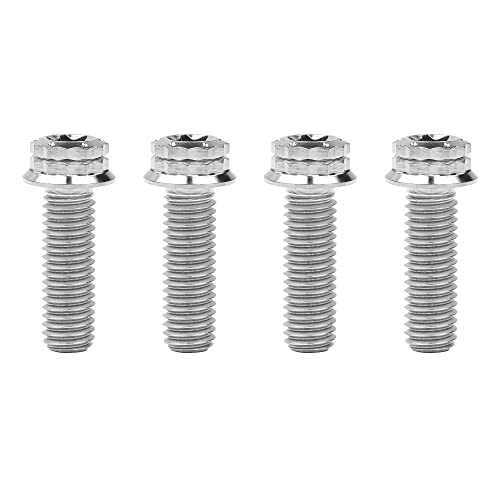 Image of Titanium Flange 12 Point Head M8 x15 20 25 30 35 40 45 50 55 60 65mm Screw Bolt Pack of 4 (M8x25mm, Normal Titanium)