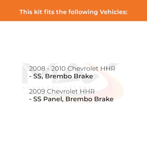 Image of Max Advanced Brakes Front & Rear Brake Kit Compatible With 2008 2009 2010 Chevy HHR SS Panel Brembo Brake Replacement Premium OE Disc Brake Rotors and Ceramic Brake Pads