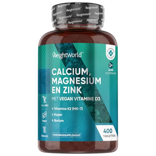 WeightWorld Calcium, Magnesium en Zink tabletten - 400 veganistische tabletten