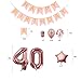 Rose Gold 40th Birthday Decorations Party Supplies Gifts for Women - Create Unique Events with Happy Birthday Banner, 40 Number and Confetti Balloons