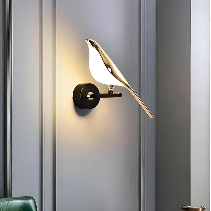 Image of Golden Bird LED Wall Light for Living Room & Bedroom, Modern Decorative Wall Lamp for Home, Cafe & Restaurant (Single Bird Wall)