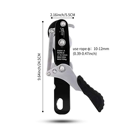 Wildken Climbing Stop Ascender Rappelling Descender Belay Devices for 10-12mm Rope Climbing Belaying and Rappelling Gear for Rock Climbing Mountaineering Tree Arborist Peak Rescue - Thumbnail 7