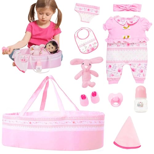 Accessoires de poupée 18 pouces avec couffin en tissu doux pour poupon de chiffon