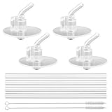4pcs Replacement Clear Straws for Thermos Funtainer 12 oz Bottles, Kids Toddler Water Bottle Lid Replacement Parts with Cleaning Brushes Compatible with Thermos F401 & F410 Models