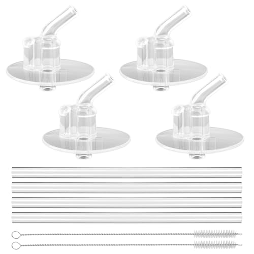 4pcs Replacement Clear Straws for Thermos Funtainer 12 oz Bottles,