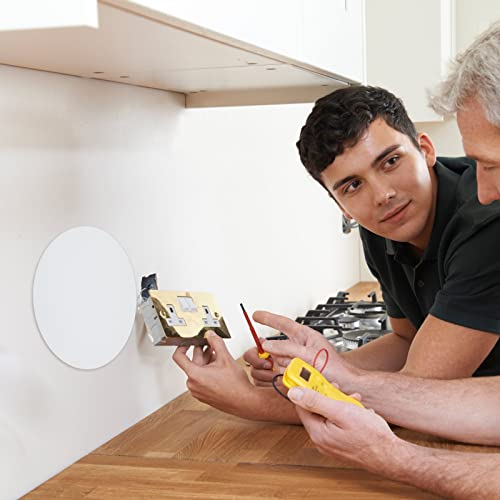 6 Pcs Plastic Flat Blank Plate Wall Hole Cover Ceiling Cover Plate, Circle Electrical Box Cover With 48 Pcs Double Faced Adhesive Tape For Ceilings Or Wall (Round, 13 Inch) #TOP6