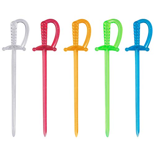 Cchude 300 Pcs Disposable Plastic Sword Fruit Sticks Toothpicks Cocktail Picks Food Picks For Appetizers Drinks Party Supplies #TOP28