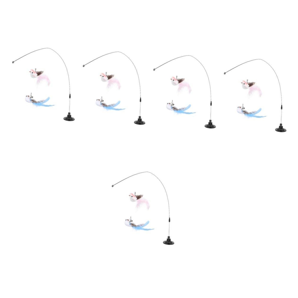 POPETPOP 5 Ensembles Suceur Chat Teaser Interactive Cat Toy Jouets pour Animaux de Compagnie Jouet pour Chat Jouets pour Chats bâtons de taquinerie pour Chaton de Chat Mignon la Plume