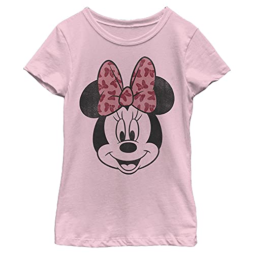 Image of Girl's Mickey & Friends Minnie Face T-Shirt - Light Pink - X Small