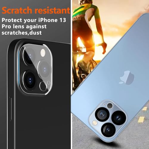 Image of Ferilinso 3 Pack Screen Protector for iPhone 13 Pro, Tempered Glass, HD | 9H+ Hardness, Military-Grade Shatterproof, Case Friendly, Easy Installation Bubble Free, with Camera Lens Protectors