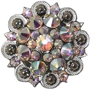 American Heritage Equine Iridescent Swarovski Crystal Saddle Concho - 1.25