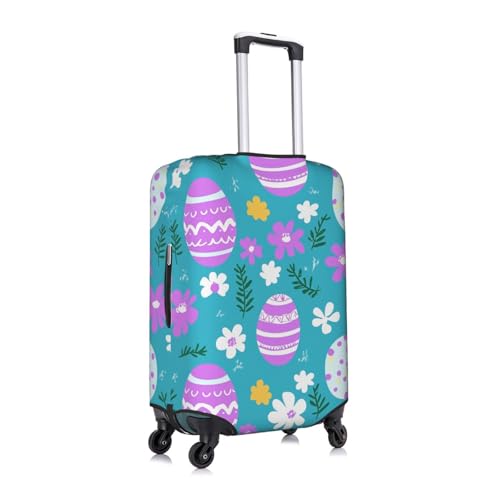 Purple White Eggs Flowers Luggage Cover Washable Suitcase Cover Anti-Scratch Luggage Protector Covers Elastic Suitcase Identify XL fits 29-32 Inch Luggage3