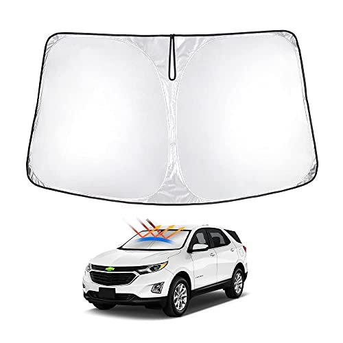 T TGBROS Custom Fit for Windshield Sunshade for Chevrolet/Chevy Equinox 2018-2023 Window Sun Shade Foldable Sun Shield Upgrade Reflective Polyester Cover Block Heat and Sun