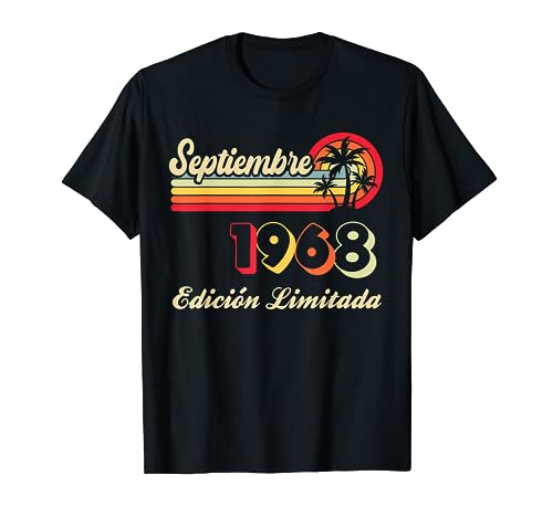 54 Años Cumpleaños Septiembre 1968 Hombre Mujer Septiembre Camiseta