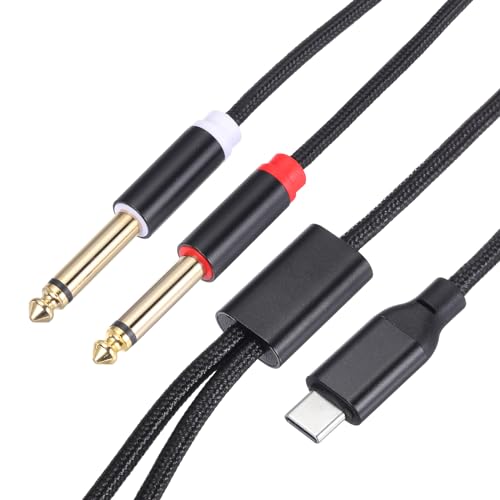 Cable USB C a Doble Jack 6.35mm Estéreo 2m miniatura 1