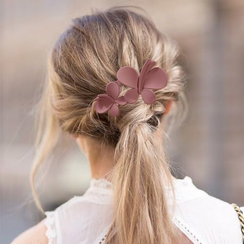 Tihebax Women'S Butterfly Alligator Hair Clips - 4Pcs Duck Billed Matte French Hair Styling Barrettes thumb #2