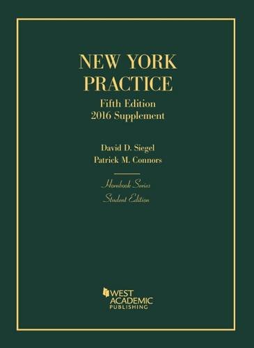 New York Practice, 5th: Student Edition, 2016 Supplement (Hornbooks)