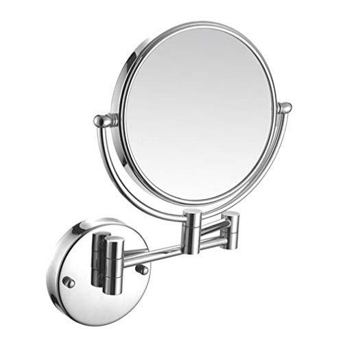 Miroir cosmétique extensible chromé double face au design épuré