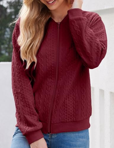 Image of WROLEM Zip Up Sweatshirts for Women Casual Outfits Cardigan Outerwear Trendy Winter Jackets Coat