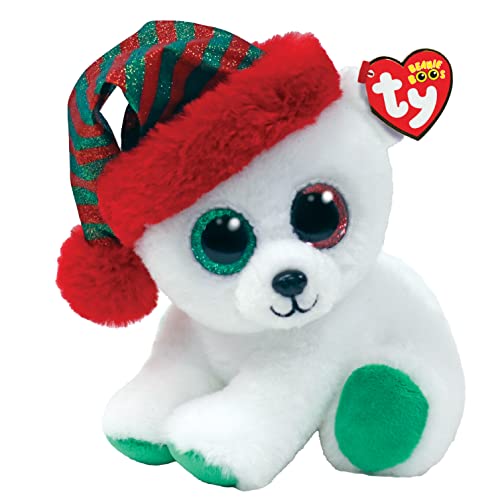 TY Paxton Polar Bear Beanie Boo Regular | Navidad 2022 Beanie Baby Peluche Suave | Peluche Coleccionable