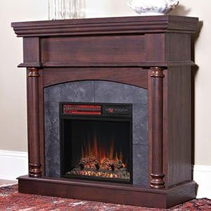 Wexford Wall or Corner Infrared Electric Fireplace in Brown Cherry - 18DM9038-PM92