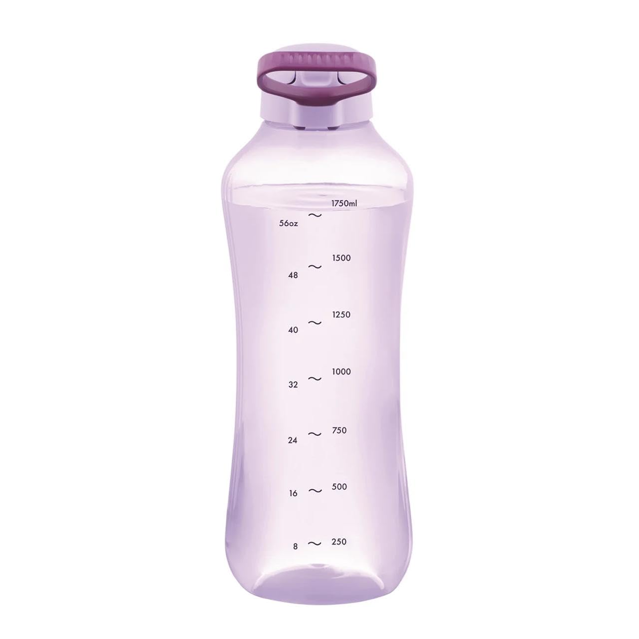 Tupperware to Go Eco Easy 2 Litre Water Bottle with Clip Closure Flip Top 2000 ml Purple Time