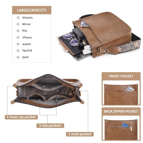 Image of Crossbody Bag Women Vegan Leather Hobo Handbag Trendy Crossbody Shoulder Bag Purses For Women with 2 Adjustable Strap