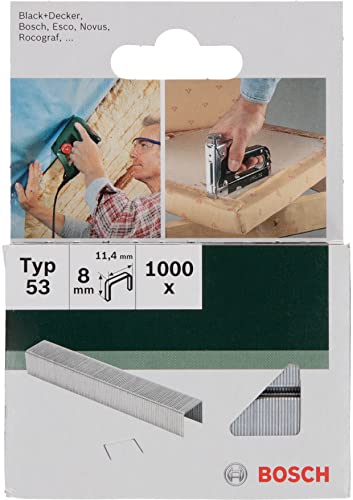 Bosch Accessories 1000x Klammer Typ 53 (Textilien/Gewebe, Teppich, Akustikplatten, Rasenteppich, 11.4 x 0.74 x 8 mm, Zubehör Tacker) – Ansicht 2