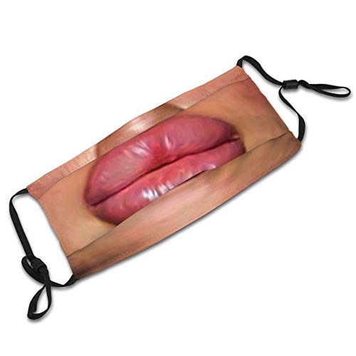 Prientomer Funny Smiling Big Lips Face Mask, Breathable|Washable-With 2 Filter For Adult|Teens-Anti Dust Mouth Balaclava Cover #TOP5