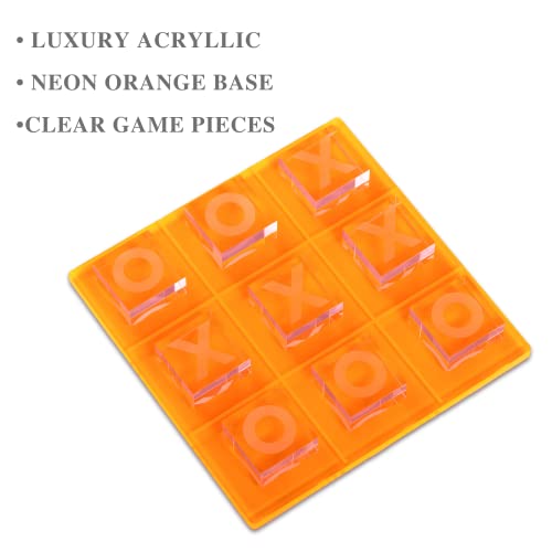 Juego de Tic Tac Toe acrílico color naranja 8x8 pulgadas miniatura 4