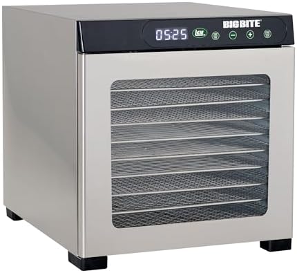 LEM Products BigBite 10-Tray Stainless Steel Dehydrator, Food Deh...