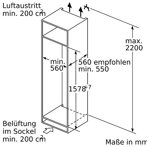 Siemens KI77SADD0 iQ500 Einbau-Kühlgefrierkombination / A+++ / 138 kWh/Jahr / 225 l / lowFrost / hyperFresh Premium 0° / LED Beleuchtung – Bild 4