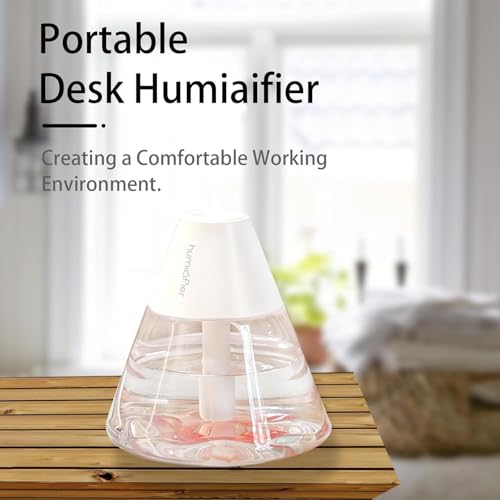 Image of Smart Ultrasonic Humidifier Small Essential Oil Diffuser 280ml, Quiet Aromatherapy Mini Humidifiers,Air Diffuser for Office Bedroom,Cool Mist Diffuser with Waterless Auto Shut-Off Protection