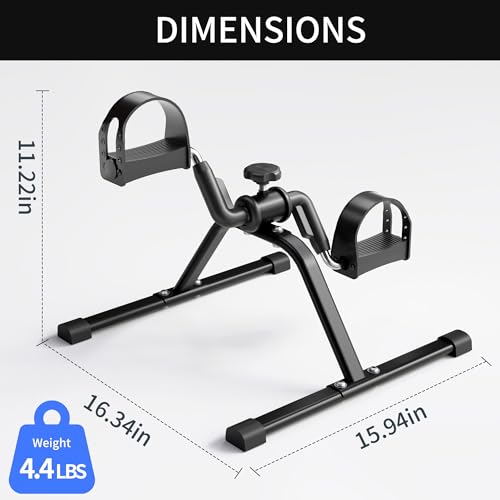 Image of Folding mini Exercise Bike Portable Pedal Exerciser Desk Bike with LCD Displays for Arms and Legs Low Impact Exercise (GRAY)